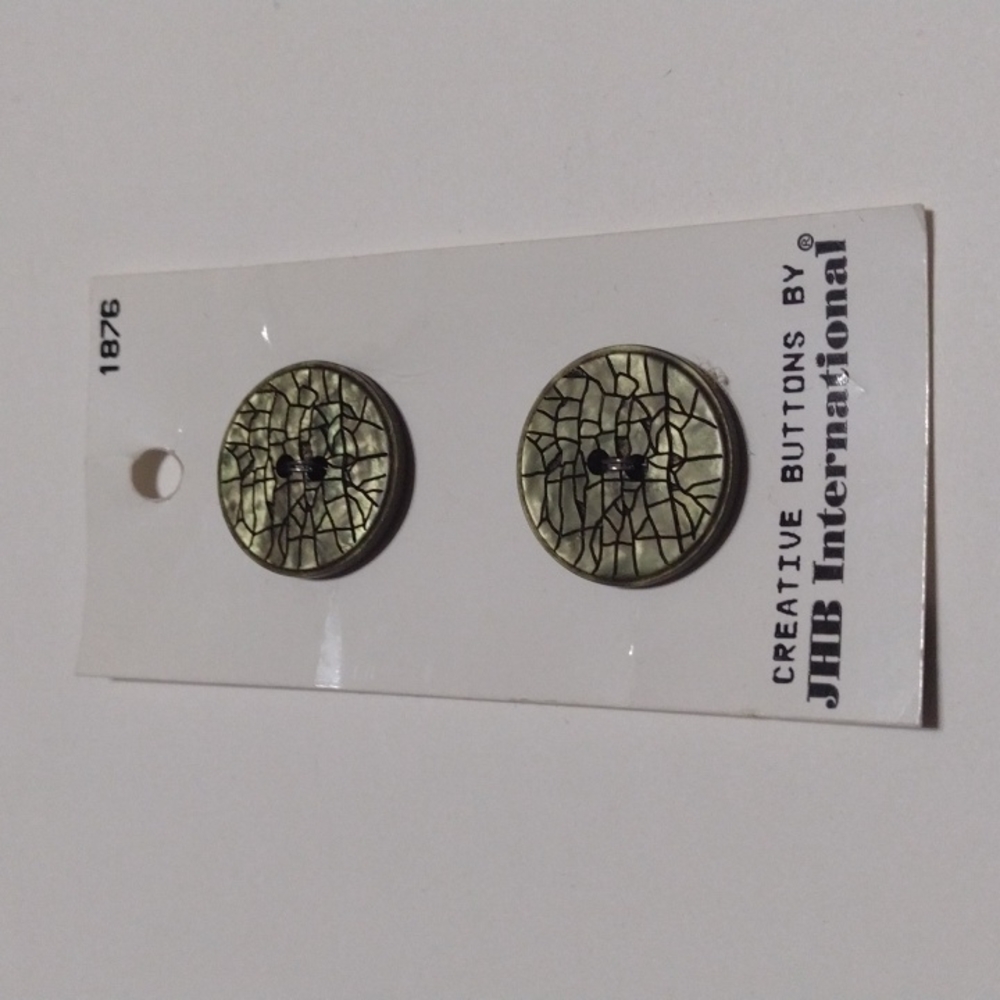 5/$15 Iridescent Green Buttons JHB 1876